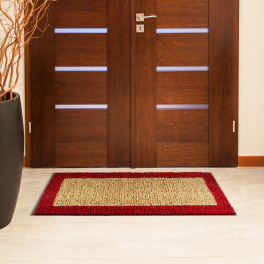 Tapis coco traditionnel sur mesure bordé