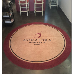 Tapis personnalisé rond antisalissure