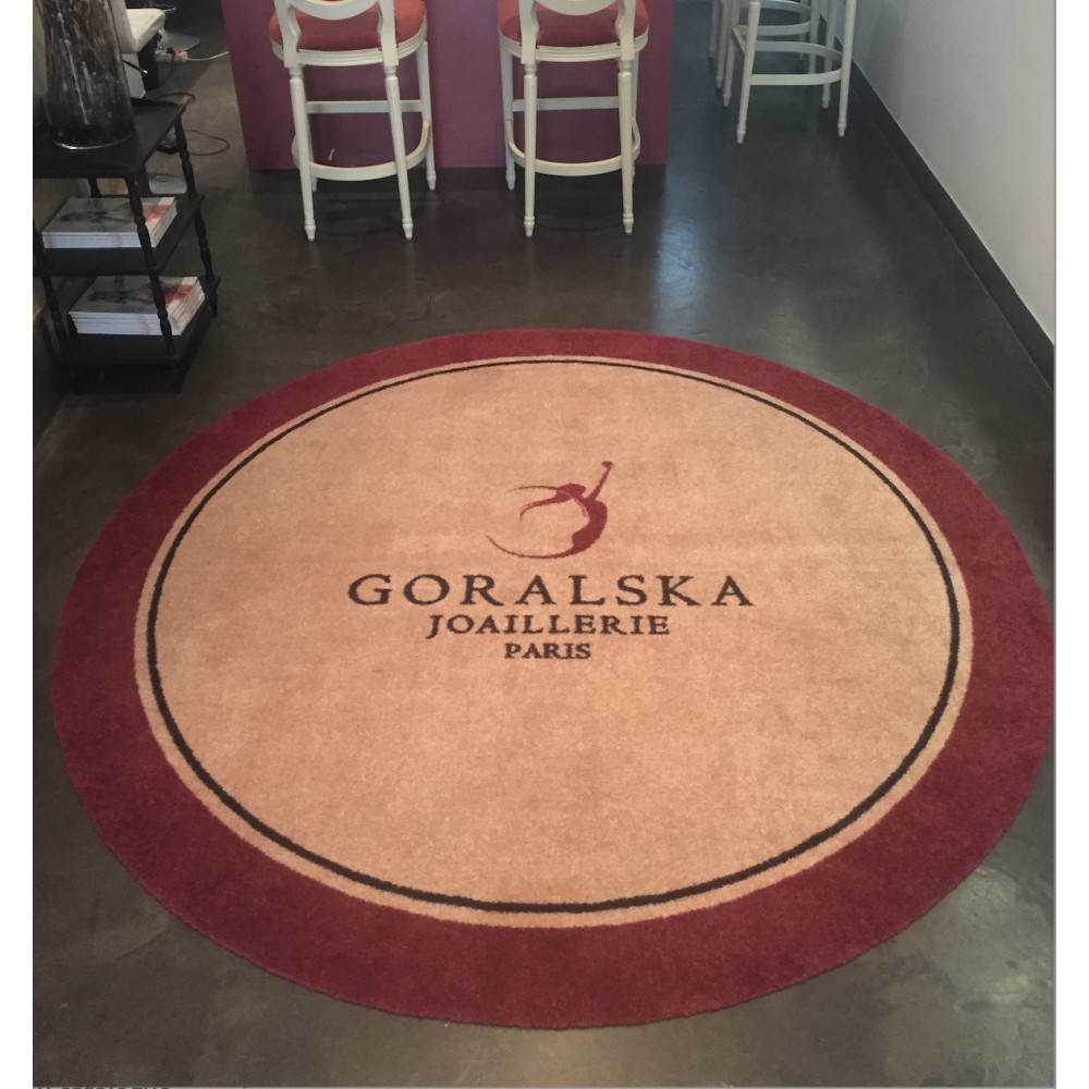 Tapis personnalisé rond antisalissure