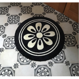 Tapis personnalisé rond antisalissure