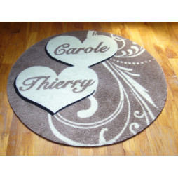 Tapis personnalisé rond antisalissure